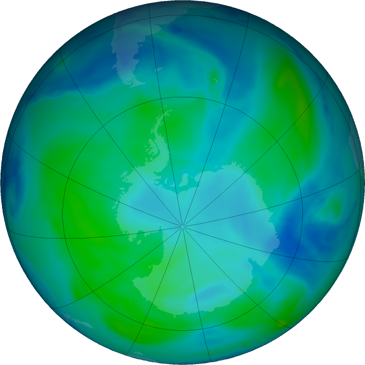 Antarctic ozone map for 18 February 2024